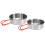 2Pcs Stainless Steel Camping Bowls Set, 9.5 & 10.5cm, Lightweight & Stackable 2