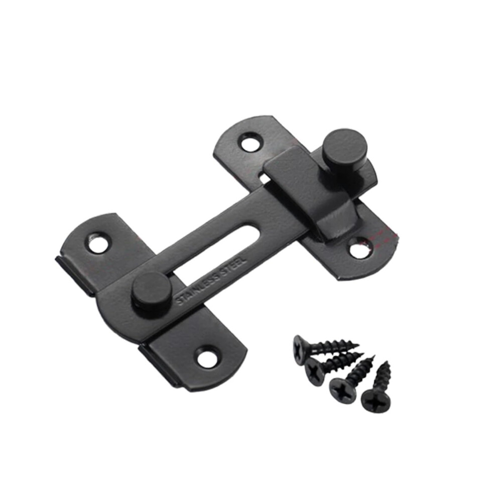 Door Padlock Hasp Stainless Steel Silent Gate Latch With Screws Black Finish Cabinet Catches Window Catch Door Bolt 9016109903921