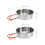 2Pcs Stainless Steel Camping Bowls Set, 9.5 & 10.5cm, Lightweight & Stackable 3