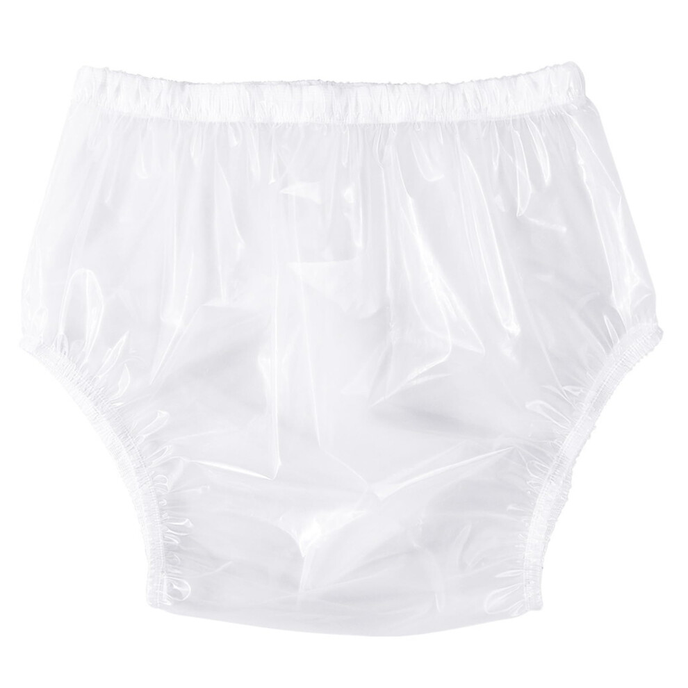 White Leakproof Cloth Diaper Covers For Adult Incontinence Reusable Plastic Pants Size L