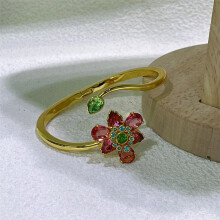 (Bracelet1) Original Jewelry Set New Idyllia Y-shaped Flower Crystal Boutique Irregular Earring Exquisite Necklace Ring Bracelet Swar Wedding Gift Women