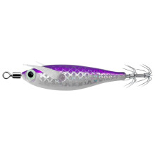 Luminous Squid Hook Double Hook Squid Lure With 3D Eyes Glow In The Dark Purple Saltwater Freshwater Compatible