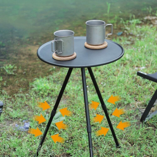 Camping Side Table Height Adjustable, Sturdy Portable For Picnics Black 1