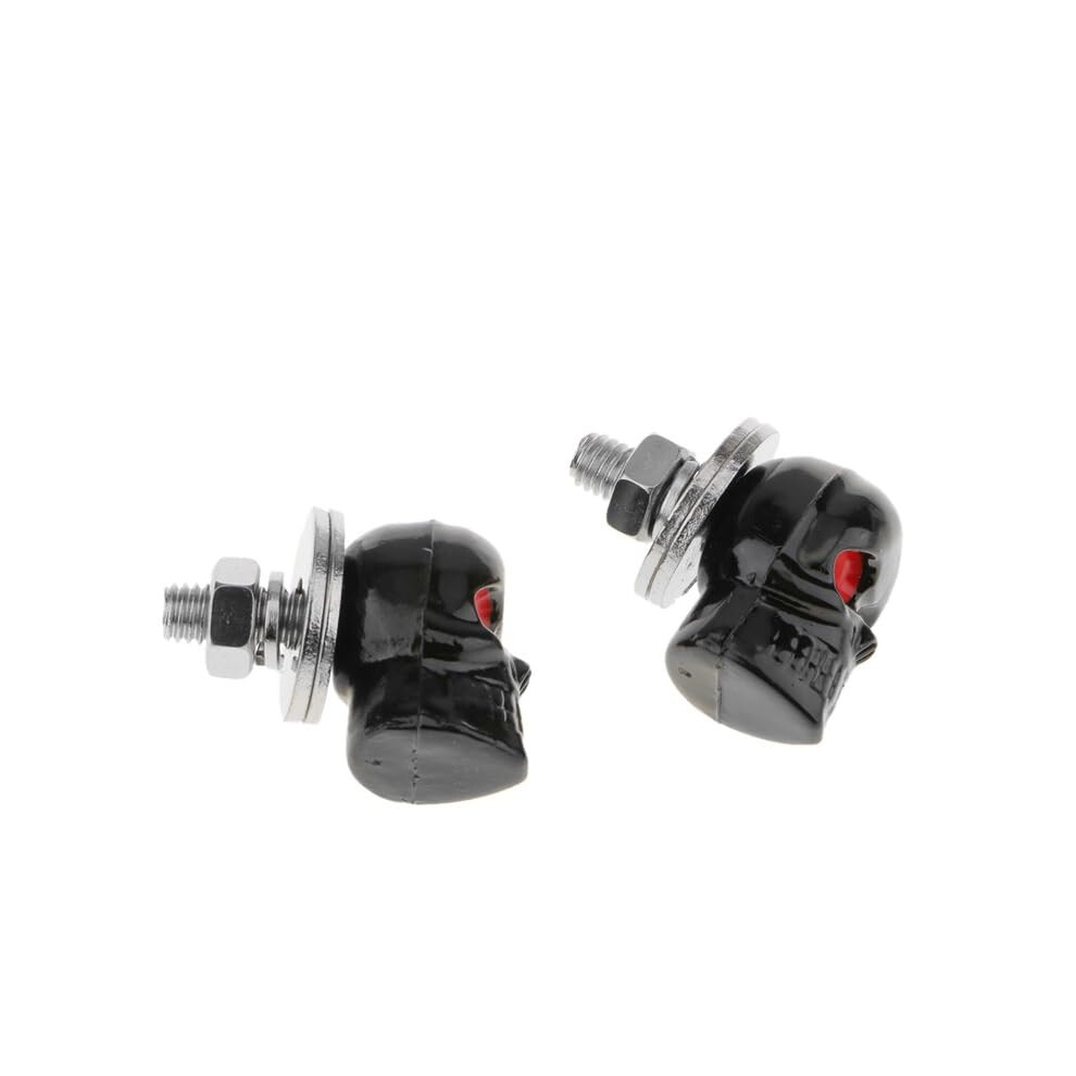 Skull License Plate Bolts 4-Piece Anti-Theft Screws For Tag Frames On Cars And Motorcycles 1996-2023 Black 9393856761296