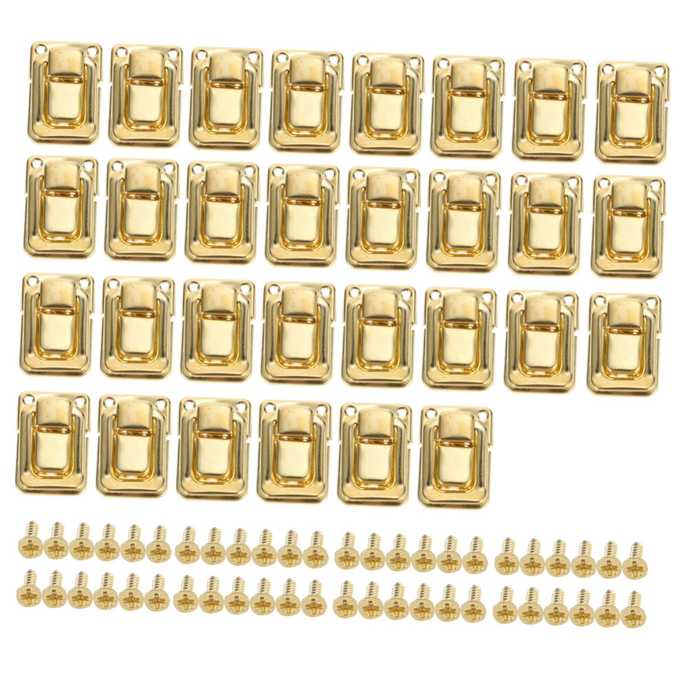 30Pcs Antique Style Box Latches Gold Hasp Buckles For Jewelry Boxes Suitcases Gift Cabinets Secure Closure Replacement 9016109904294