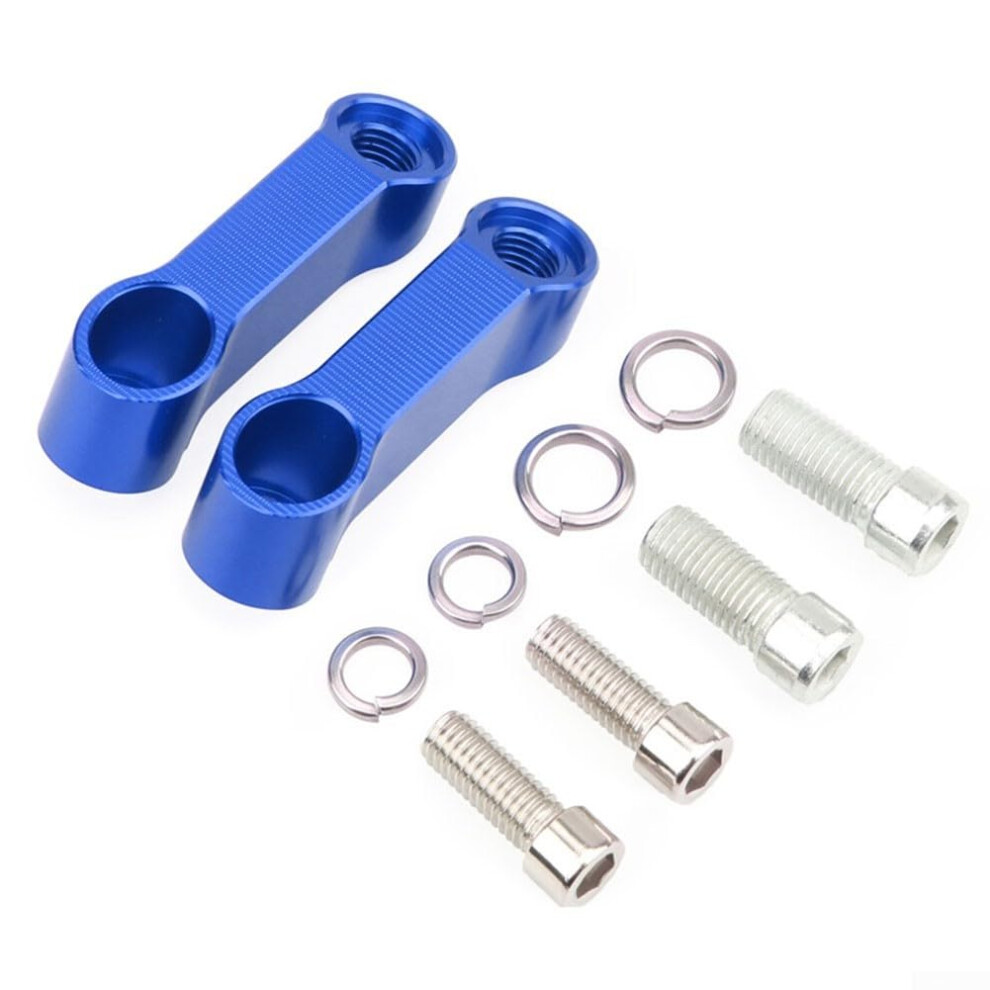 Motorcycle Rearview Mirror Extension Bracket Adapter Aluminum Alloy Mount Kit For Most Motorbikes With Screws Blue 9393856761562