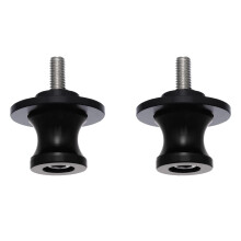 Swing Arm Spool 2-Pack 6mm Metal Sliders For Motorcycle Rear Stand Black 1996-2023