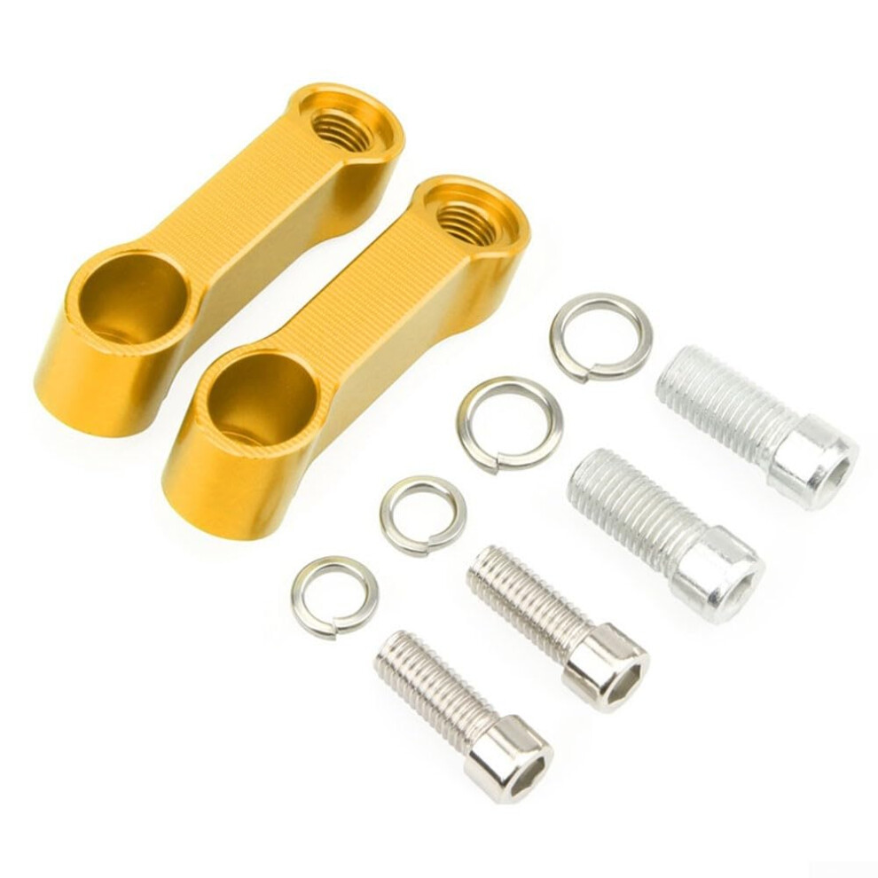 Motorcycle Rearview Mirror Extension Bracket Adapter Aluminum Alloy Mount Kit For Most Motorbikes Screws Included Gold 9393856761593