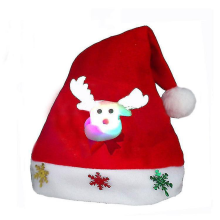 Creative Christmas Ornaments Luminous Christmas Brushed Fabric Children's Hat Christmas Gifts-luminous Cartoon Adult Brushed Fabric Deer Head Hat