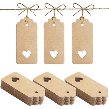 100pcs Gift Tags, Kraft Paper Tags With String, 1.5 X 3.5inch Brown Label Tags