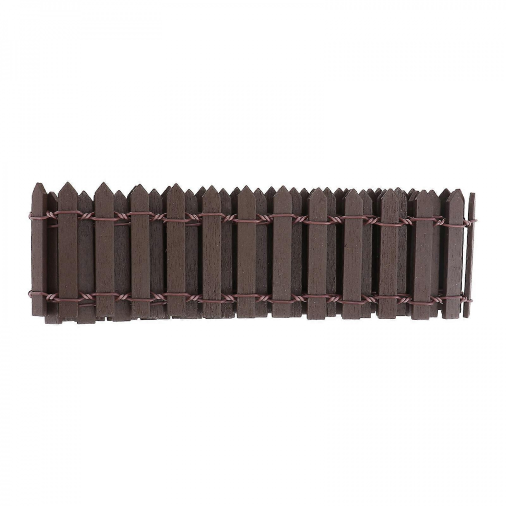 100Cm X 5Cm Mini Small Wood Fence Diy Mini House Fairy Garden Micro Plant Pot Decor Bonsai Terrarium Ornament (Coffee)Coffee 7057162899914