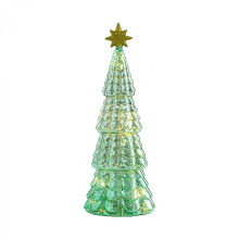 Crystal Glass Christmas Tree Ornaments Christmas Scene Decoration Home Luminous Night Light Props Christmas DecorationGreen V
