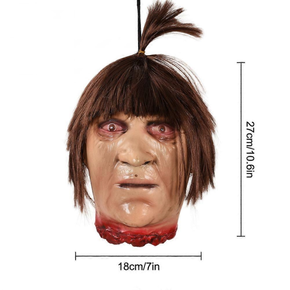 Scary Hanging Severed Head Halloween Decoration Latex Simulation Corpse Head Horror Zombie Head Props Haunted House Party Decor146