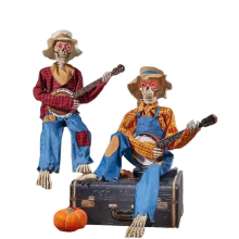 Funny Animated Dueling Banjo Skeletons, Halloween Musical SkeletonsRed With Light