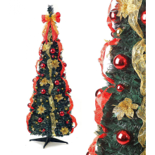 Pop-Up Red/Gold Decorated Christmas Tree Optional Timer 6ft