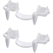 4 Pieces Retractable Vampire Fangs Kit Telescopic Teeth Fangs Braces Fake Dentures Withhalloween Party Fangs (3pcs Normal), Halloween Ornament Man Jia