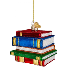 Christmas Tree Ornaments Book Lover Fun Reading Christmas Book Acrylic Ornament compatible with Holiday Indoor Home Decor (Black One Size)Parent