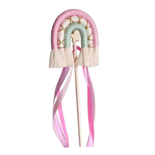 Cake Insert Rainbow Shape Hand-woven Cotton Rope Festive Decoration Cake Baking Props BirthdayC