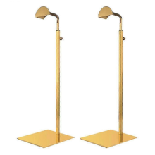 Adjustable Height Metal Handbag Display Stands Set of 2 - Retail Store Purse Showcase Fixturegold