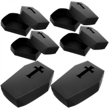 Candy Box Coffin Halloween Treat Boxes Coffin Shaped Packing Box For Halloween Party 6PcsBlack19x8.9cm