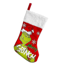 The Grinch Green Monster Christmas Large Stocking Xmas Tree Decor Gifts Bags Hanging Fireplace DecorationsRed