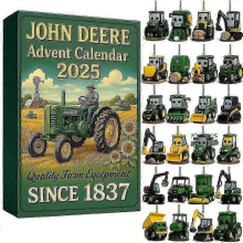 24-Day *John Deere Advent Calendar 2025 Tractor Blind Box, Christmas Gift.z