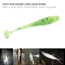 10 Stück 5 cm Weiche Kunststofffischköder Grub Würmer Köder für Süßwasserfischen