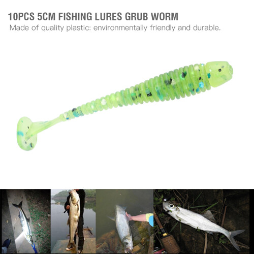10 Stück 5 cm Weiche Kunststofffischköder Grub Würmer Köder für Süßwasserfischen