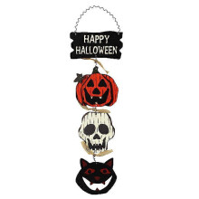 (Style 5) Ghost Festival Welcome Card Garland Door Hanging Halloween Wooden Pumpkin Black Cat Cemetery Castle Ghost Dress Up Supplies