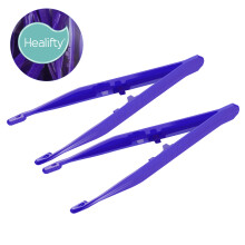 Healifty 20 stuks wegwerp pincetten kunststof reparatie sieraden blauw