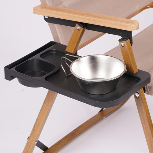 Lightweight Clip On Side Table For Camping Trips Khaki Portable Compact 2