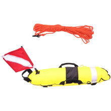 Scubas Diving Buoy With Flag And Webbing Handle Diver Down Marker Float For Spearfishing And Snorkeling Yellow