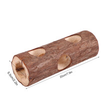 Wooden Animal Tunnel Chew Toy for Hamsters, Ferrets & Rabbits (L)