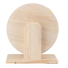 Hamster Wooden House & Wheel – Small Pet Exercise Rest & Play Toy (M)