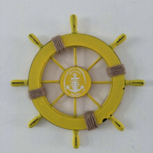 (Style1) Wall decoration, steering wheel, pirate look, ship look, made of wood 28CM