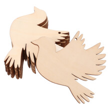 20Stk Beige Holzvogel Bastelanhänger Mit Naturholz Und Aufhängeschnur