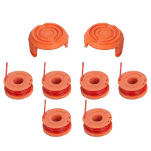 6-teilige Trimmerfadenspule mit 2-teiliger Abdeckungsteile-Set Passend für WORX WA0010 Trimmer