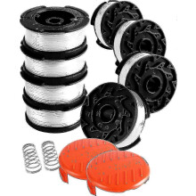 Trimmerlijnspoel voor Black & Decker-trimmers, 8 trimmerlijnspoelen met 2 spoeldeksels en 2 veren