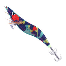 Squid Lure Glow In Dark Fishing Lure Wooden Shrimp Hook Swimming Realistic Shrimp For Cod Snapper Sea Bass Size 4