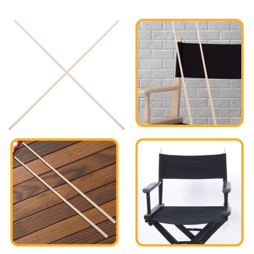 2St Beige Bamboe Frame Stokken Flexibele Zitveldssteun 2