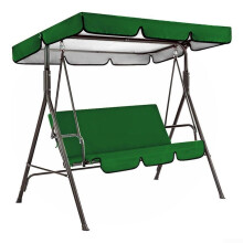 3 Seater Garden Swing Canopy Replacement Cover Set 210D Oxford Cloth Waterproof Shade for Outdoor Swing Chair Grey-Green