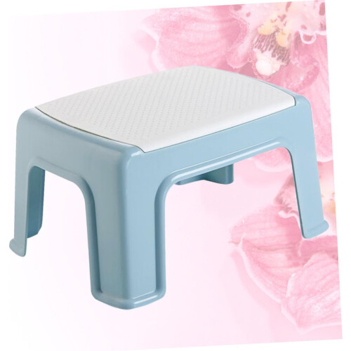 Lightweight Plastic Stool For Footstool Portable Small Sky Blue Bathroom Step Stool Shock Resistant Design 1