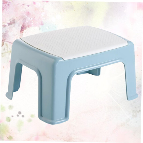 Lightweight Plastic Stool For Footstool Portable Small Sky Blue Bathroom Step Stool Shock Resistant Design 2