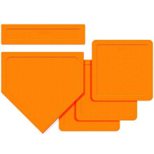Baseball Softball Base Set Rubber Field Bases Throw Down 5 Pack Orange For Kids And Adults