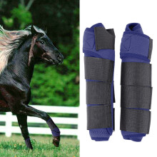 Equine Leg Boots Support Wrap Adjustable Splint Protection Dark Blue