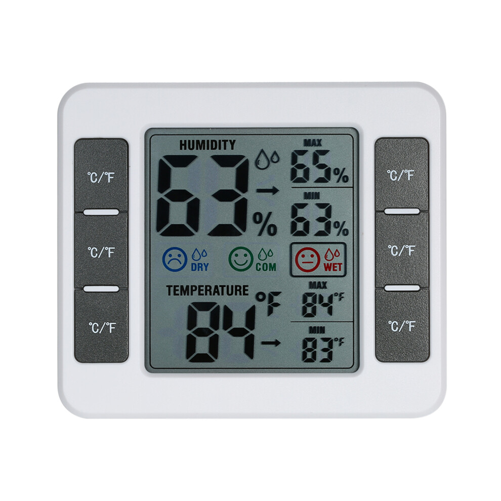 LCD Indoor Thermometer Hygrometer 0-50, Humidity 20-95% RH, Large LCD Display