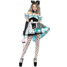 (M, 7088) Alice In Wonderland Maid Hatter Costume Adults Women Fantasias Magic Cosplay Halloween Carnival Magician Outfit - DSW