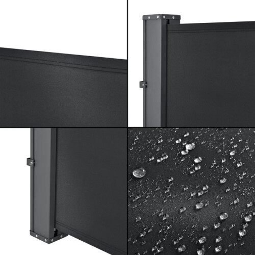 Store latéral - HELLOSHOP26 - 300 x 180 cm - Acier - Polyester - Noir 2