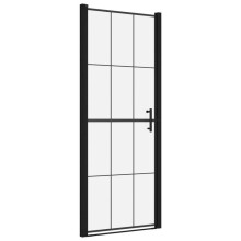 Duschabtrennung - Schwarz - 81x195 cm - 5 mm Sicherheitsglas - Aluminium - Industriedesign