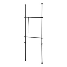 Penderie garde-robe télescopique rangements 75 -115 cm acier laqué noir 03_0008159